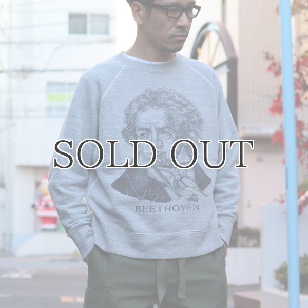 画像5: 19/7吊編裏毛 Beethoven プリント ラグランスウェット【MADE IN TOKYO】『東京製』/ Upscape Audience (5)