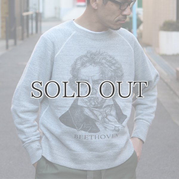 画像6: 19/7吊編裏毛 Beethoven プリント ラグランスウェット【MADE IN TOKYO】『東京製』/ Upscape Audience (6)