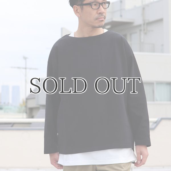 画像3: Basque10オンス(バスク天竺)フレンチボーダー ボートネック BOX Tee【MADE IN JAPAN】『日本製』/ Upscape Audience (3)