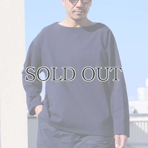 画像4: Basque10オンス（バスク天竺）フレンチボーダー ボートネック BOX Tee【MADE IN JAPAN】『日本製』/ Upscape Audience (4)