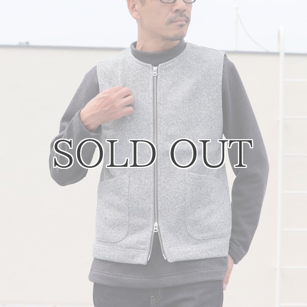 画像4: セーターフリース メランジ ノーカラーZIPベスト【MADE IN JAPAN】『日本製』 / Upscape Audience (4)