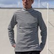 画像9: 【RE PRICE / 価格改定】高密度シルケットボーダーモックネック長袖Tシャツ【MADE IN JAPAN】『日本製』/ Upscape Audience (9)