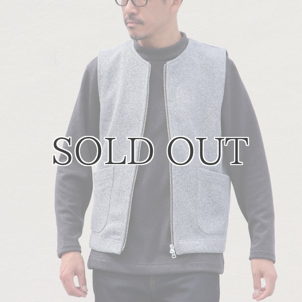 画像6: セーターフリース メランジ ノーカラーZIPベスト【MADE IN JAPAN】『日本製』 / Upscape Audience (6)