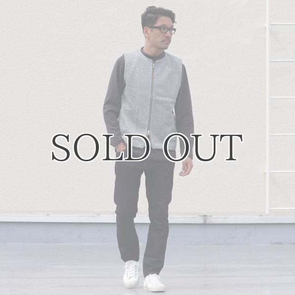 画像10: セーターフリース メランジ ノーカラーZIPベスト【MADE IN JAPAN】『日本製』 / Upscape Audience (10)