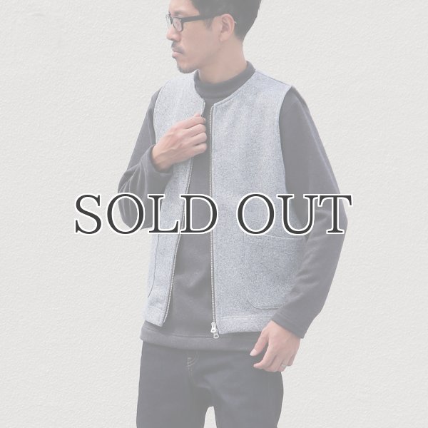 画像5: セーターフリース メランジ ノーカラーZIPベスト【MADE IN JAPAN】『日本製』 / Upscape Audience (5)