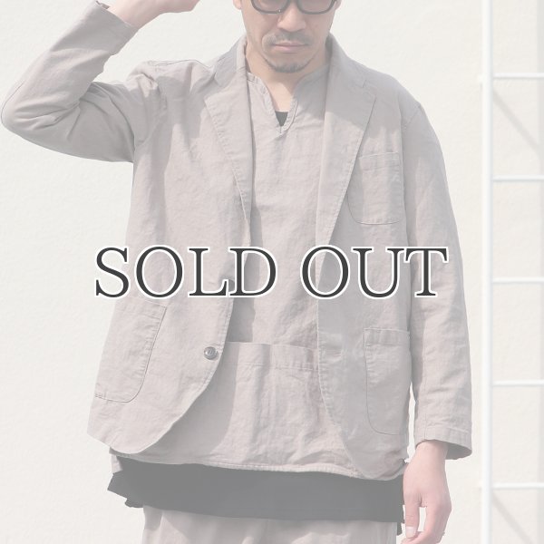 画像9: 綿麻ビンテージソフトキャンバス スリーピング キーネック プルオーバーシャツ【MADE IN JAPAN】『日本製』 / Upscape Audience (9)