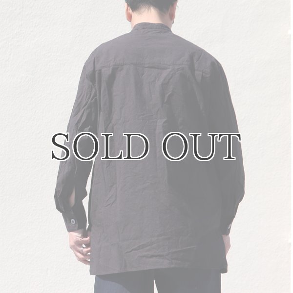 画像6: 馬布ヴィンテージフィニッシュバンドカラースクエアロングシャツ【MADE IN JAPAN】『日本製』/ Upscape Audience (6)