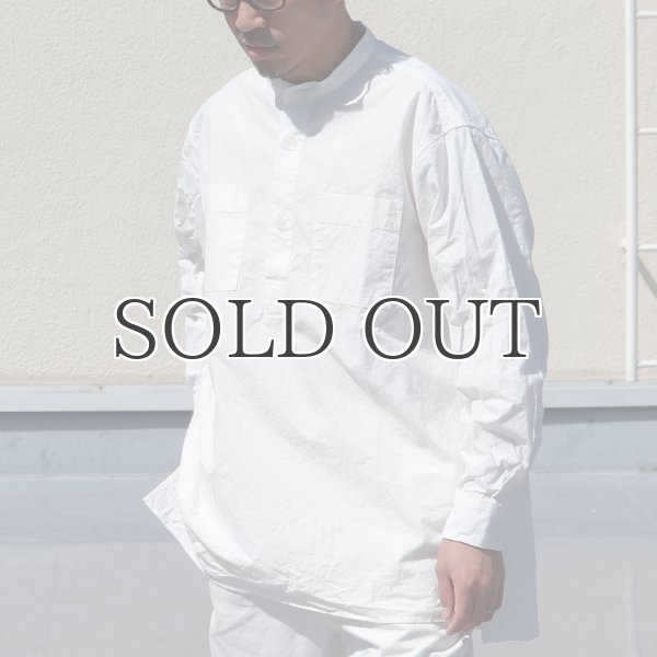 画像9: 馬布ヴィンテージフィニッシュバンドカラースクエアロングシャツ【MADE IN JAPAN】『日本製』/ Upscape Audience (9)