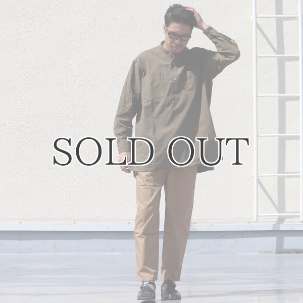 画像8: 馬布ヴィンテージフィニッシュバンドカラースクエアロングシャツ【MADE IN JAPAN】『日本製』/ Upscape Audience (8)