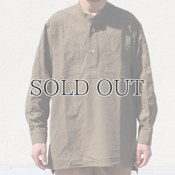画像10: 馬布ヴィンテージフィニッシュバンドカラースクエアロングシャツ【MADE IN JAPAN】『日本製』/ Upscape Audience (10)