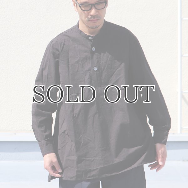 画像5: 馬布ヴィンテージフィニッシュバンドカラースクエアロングシャツ【MADE IN JAPAN】『日本製』/ Upscape Audience (5)