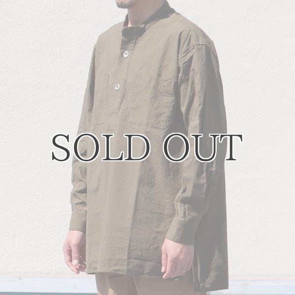 画像11: 馬布ヴィンテージフィニッシュバンドカラースクエアロングシャツ【MADE IN JAPAN】『日本製』/ Upscape Audience (11)