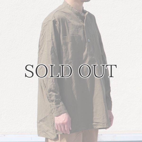 画像14: 馬布ヴィンテージフィニッシュバンドカラースクエアロングシャツ【MADE IN JAPAN】『日本製』/ Upscape Audience (14)