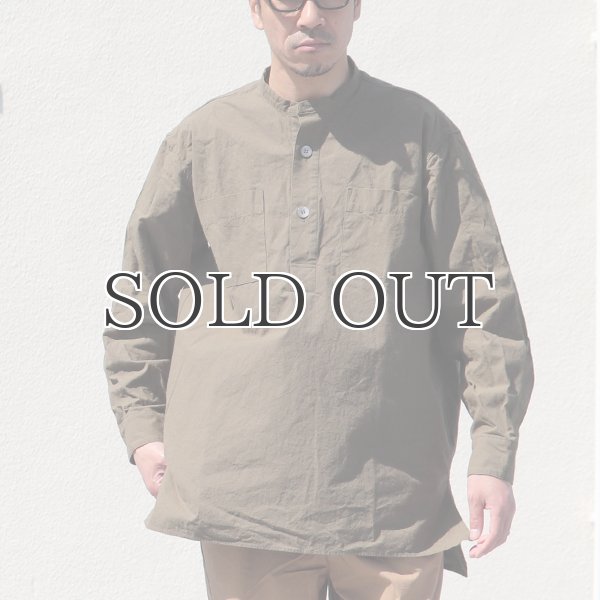 画像9: 馬布ヴィンテージフィニッシュバンドカラースクエアロングシャツ【MADE IN JAPAN】『日本製』/ Upscape Audience (9)