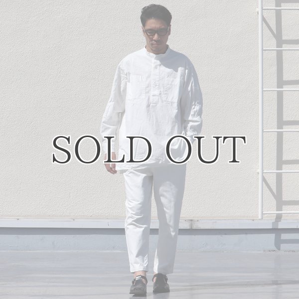 画像8: 馬布ヴィンテージフィニッシュバンドカラースクエアロングシャツ【MADE IN JAPAN】『日本製』/ Upscape Audience (8)