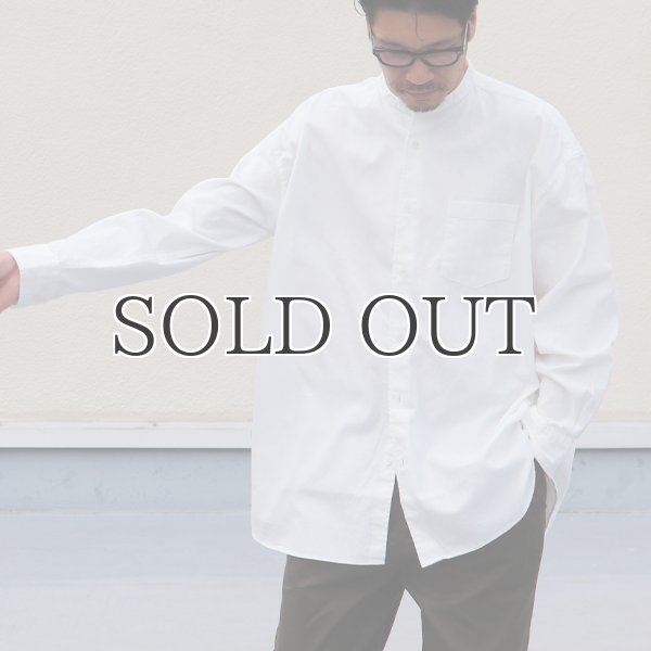 画像2: 6オンス オックスフォード バンドカラー L/S ボクシーシャツ【MADE IN JAPAN】『日本製』/ Upscape Audience (2)