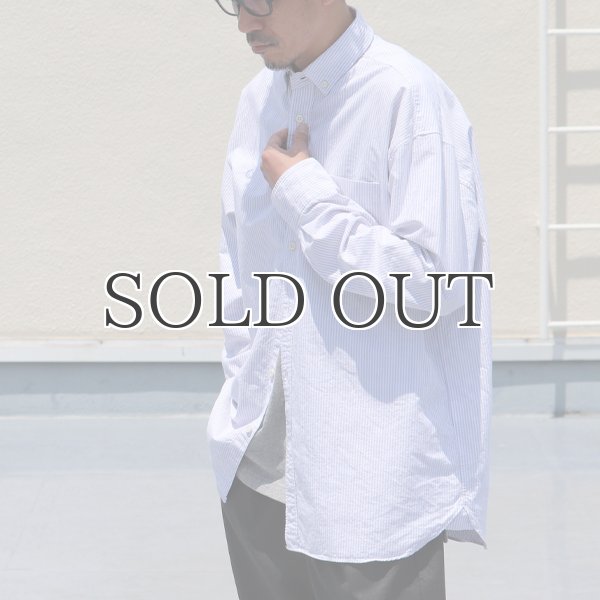 画像10: 播州織オックスフォードストライプ ボタンダウン 長袖 ボクシーシャツ【MADE IN JAPAN】『日本製』/ Upscape Audience (10)
