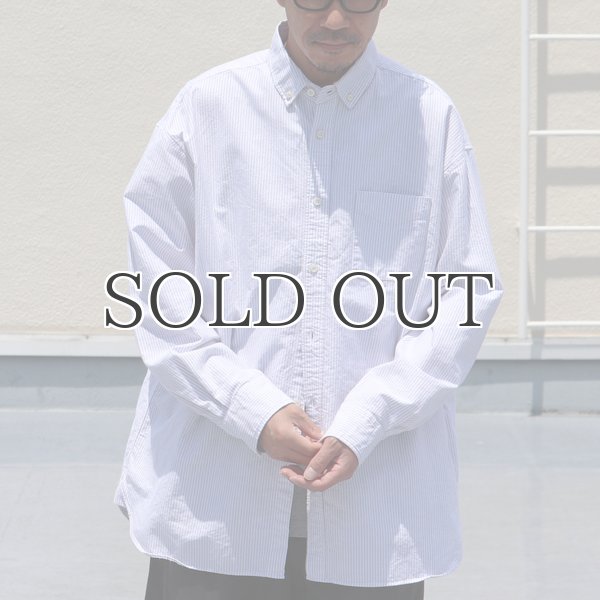画像3: 播州織オックスフォードストライプ ボタンダウン 長袖 ボクシーシャツ【MADE IN JAPAN】『日本製』/ Upscape Audience (3)