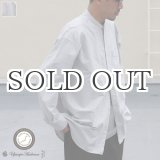 画像: 播州織オックスフォードシャンブレー バンドカラー 長袖 ボクシーAラインシャツ【MADE IN JAPAN】『日本製』/ Upscape Audience