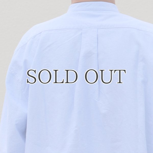 画像19: 播州織オックスフォードシャンブレー バンドカラー 長袖 ボクシーAラインシャツ【MADE IN JAPAN】『日本製』/ Upscape Audience (19)