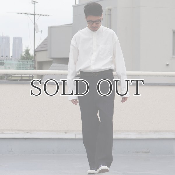 画像10: 遠州織7オンス チノクロス バンドカラー 長袖 ボクシーAライン シャツ【MADE IN JAPAN】『日本製』/ Upscape Audience (10)