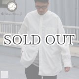 画像: 遠州織7オンス チノクロス バンドカラー 長袖 ボクシーAライン シャツ【MADE IN JAPAN】『日本製』/ Upscape Audience