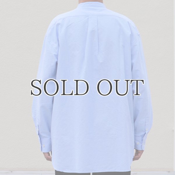 画像16: 播州織オックスフォードシャンブレー バンドカラー 長袖 ボクシーAラインシャツ【MADE IN JAPAN】『日本製』/ Upscape Audience (16)