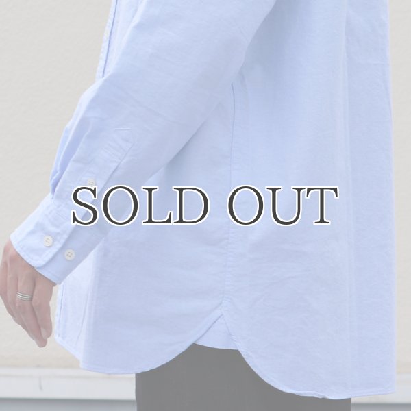 画像20: 播州織オックスフォードシャンブレー バンドカラー 長袖 ボクシーAラインシャツ【MADE IN JAPAN】『日本製』/ Upscape Audience (20)