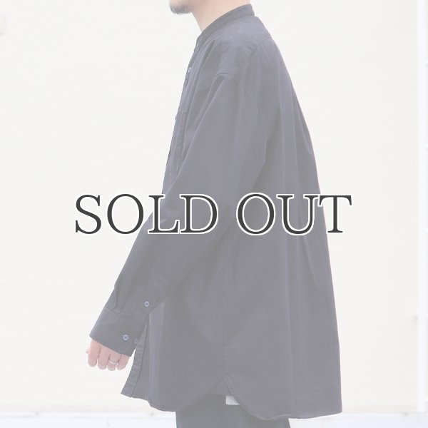 画像14: 遠州織7オンス チノクロス バンドカラー 長袖 ボクシーAライン シャツ【MADE IN JAPAN】『日本製』/ Upscape Audience (14)