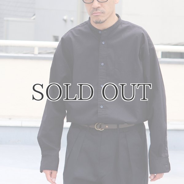 画像10: 遠州織7オンス チノクロス バンドカラー 長袖 ボクシーAライン シャツ【MADE IN JAPAN】『日本製』/ Upscape Audience (10)