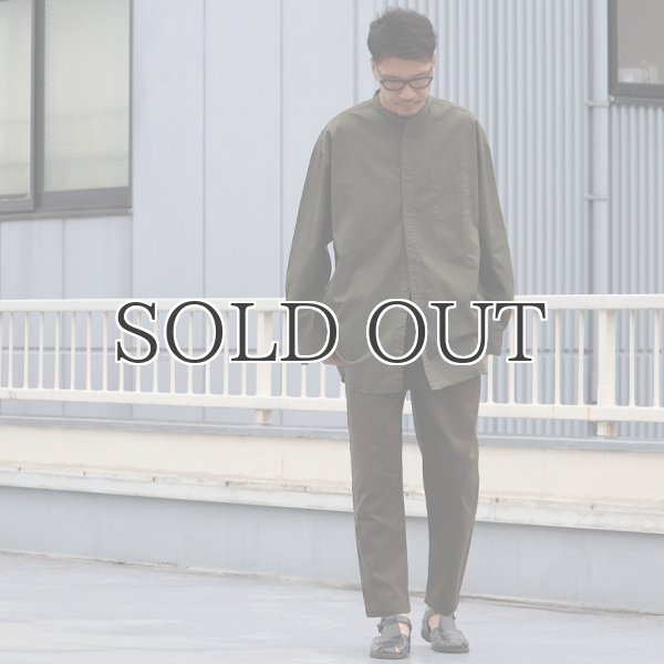 画像10: 遠州織7オンス チノクロス バンドカラー 長袖 ボクシーAライン シャツ【MADE IN JAPAN】『日本製』/ Upscape Audience (10)
