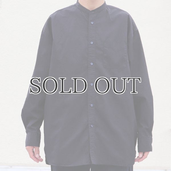 画像12: 遠州織7オンス チノクロス バンドカラー 長袖 ボクシーAライン シャツ【MADE IN JAPAN】『日本製』/ Upscape Audience (12)