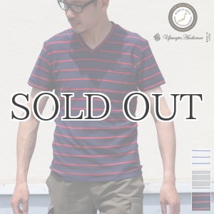 画像: ロープボーダーポケット付きVネックカットソー 【MADE IN JAPAN】 / Upscape Audience