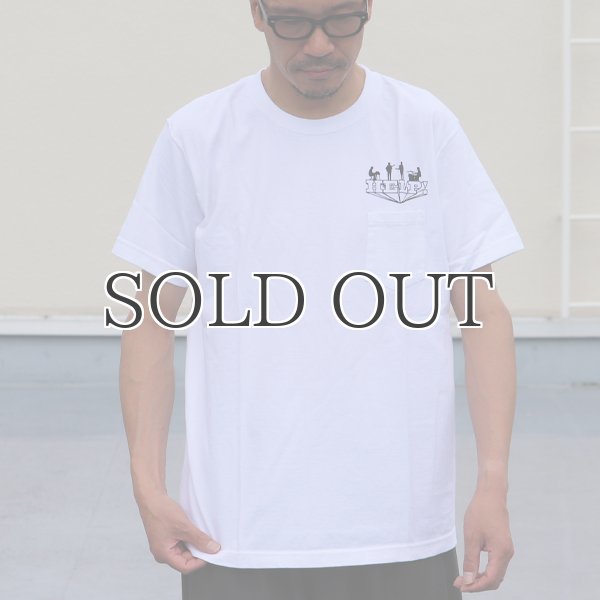 画像4: BEATLES "HELP" 7.1oz米綿丸胴オールドプリントクルーネックポケットT / Audience (4)