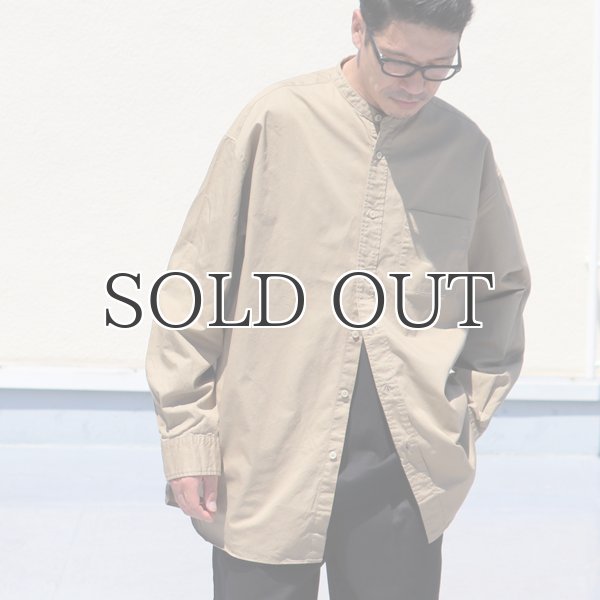 画像10: 遠州織7オンス チノクロス バンドカラー 長袖 ボクシーAライン シャツ【MADE IN JAPAN】『日本製』/ Upscape Audience (10)