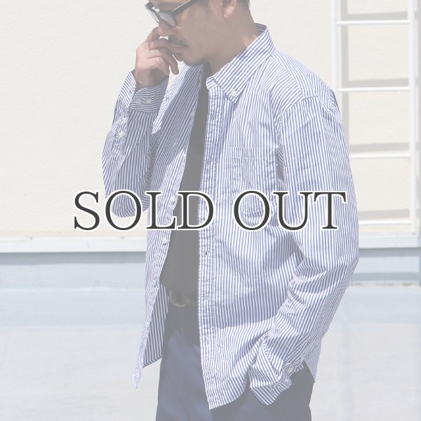 画像4: 120/2ブロード ストライプ長袖ボタンダウンシャツ【MADE IN JAPAN】『日本製』/ Upscape Audience (4)