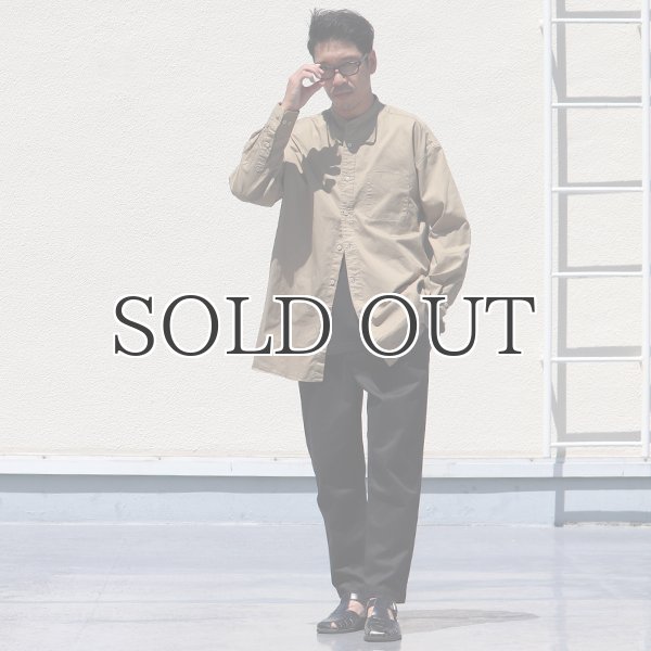 画像15: 遠州織7オンス チノクロス バンドカラー 長袖 ボクシーAライン シャツ【MADE IN JAPAN】『日本製』/ Upscape Audience (15)