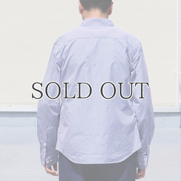 画像5: 120/2ブロード ストライプ長袖ボタンダウンシャツ【MADE IN JAPAN】『日本製』/ Upscape Audience (5)
