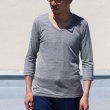画像2: 【RE PRICE / 価格改定】ガラガラ紡Vネック7分袖カットソー【MADE IN JAPAN】『日本製』/ Upscape Audience (2)
