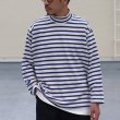 画像3: Basque10オンス（バスク天竺）フレンチボーダー モックネック ボクシー Tee【MADE IN JAPAN】『日本製』/ Upscape Audience (3)