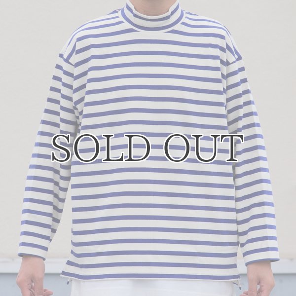 画像8: Basque10オンス(バスク天竺)フレンチボーダー モックネック ボクシー Tee【MADE IN JAPAN】『日本製』/ Upscape Audience (8)