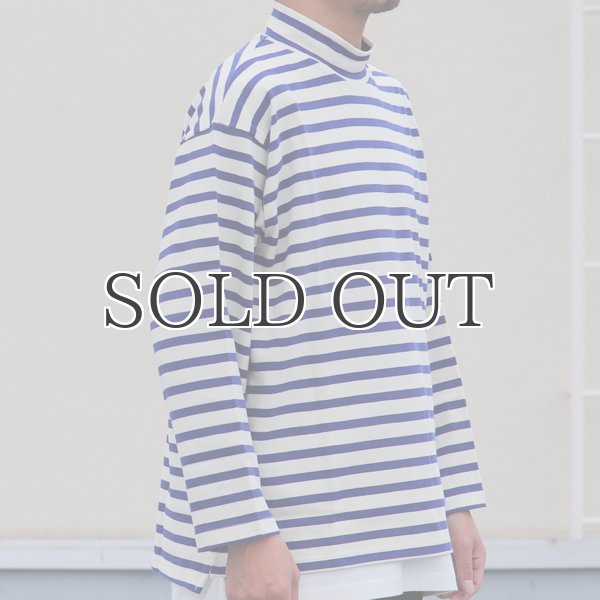 画像12: Basque10オンス(バスク天竺)フレンチボーダー モックネック ボクシー Tee【MADE IN JAPAN】『日本製』/ Upscape Audience (12)