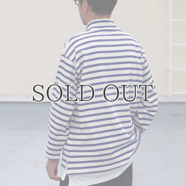 画像4: Basque10オンス(バスク天竺)フレンチボーダー モックネック ボクシー Tee【MADE IN JAPAN】『日本製』/ Upscape Audience (4)