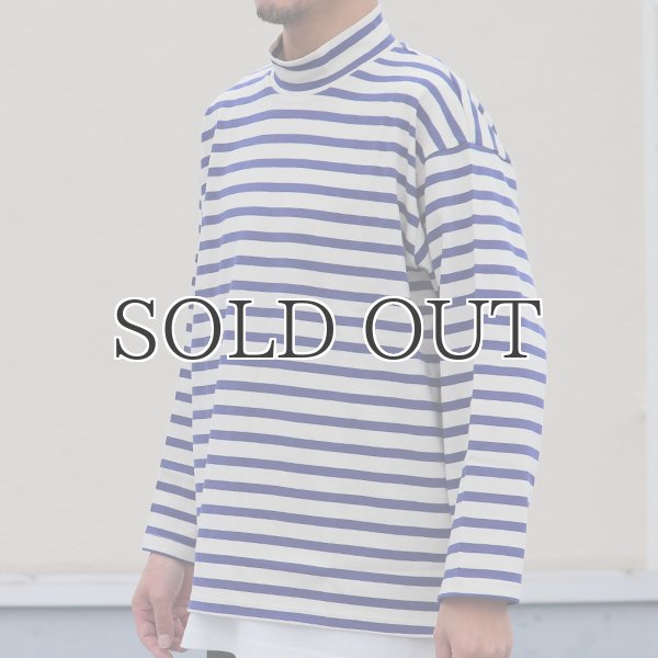 画像9: Basque10オンス(バスク天竺)フレンチボーダー モックネック ボクシー Tee【MADE IN JAPAN】『日本製』/ Upscape Audience (9)