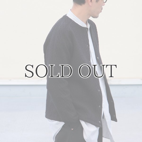 画像4: 「尾州」コットンキルト ノーカラー スナップジャケット【MADE IN JAPAN】『日本製』【送料無料】 / Upscape Audience (4)