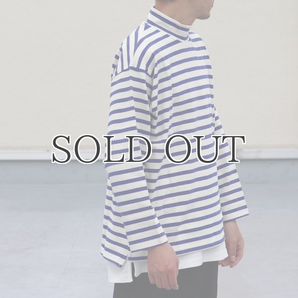 画像5: Basque10オンス(バスク天竺)フレンチボーダー モックネック ボクシー Tee【MADE IN JAPAN】『日本製』/ Upscape Audience (5)