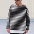 画像3: Basque10オンス（バスク天竺）フレンチボーダー ボートネック BOX Tee【MADE IN JAPAN】『日本製』/ Upscape Audience (3)