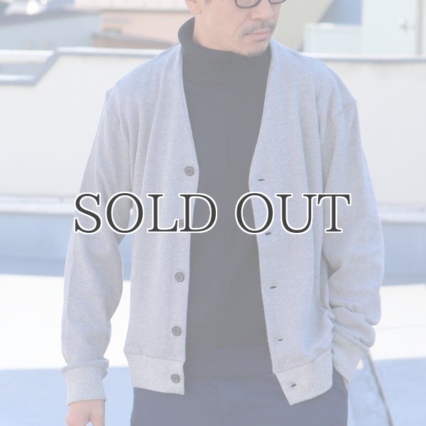 画像3: 【RE PRICE/価格改定】ハニカムワッフルモックネックVショールニットカーディガン【MADE IN JAPAN】『日本製』/ Upscape Audience (3)