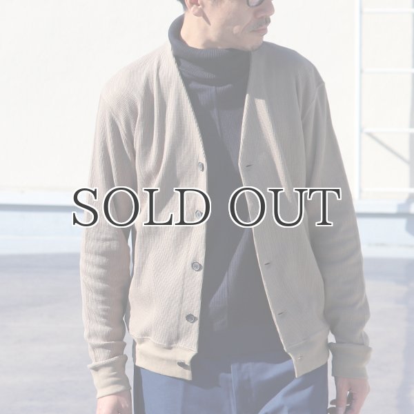 画像3: 度詰ワッフルモックVネック長袖カーディガン【MADE IN JAPAN】『日本製』/ Upscape Audience (3)