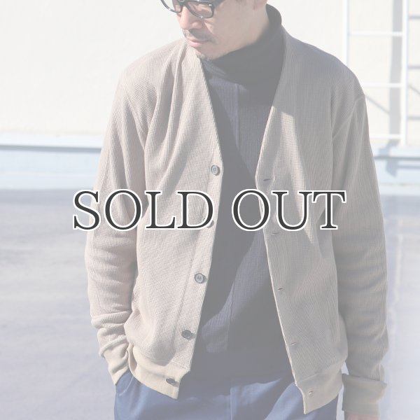 画像2: 度詰ワッフルモックVネック長袖カーディガン【MADE IN JAPAN】『日本製』/ Upscape Audience (2)
